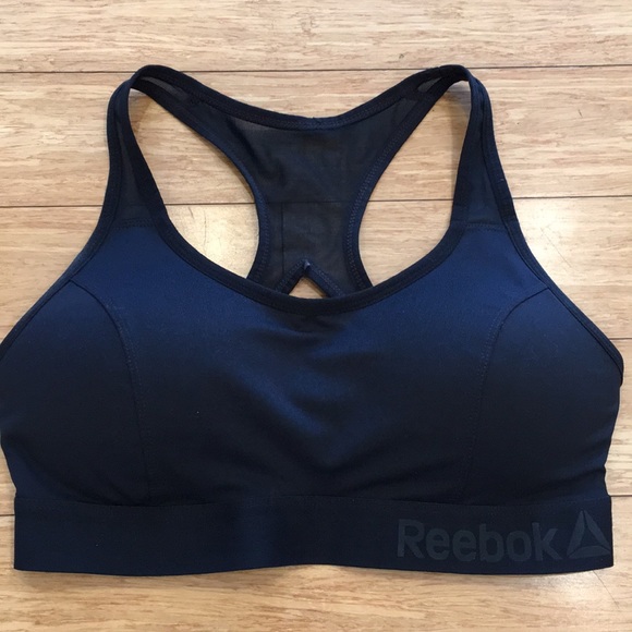 Preowned Sz M Black Padded Sports Bra 